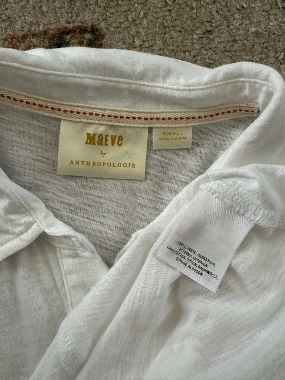 Anthropologie White Tie-Front Button Down Shirt - Picture 6 of 6